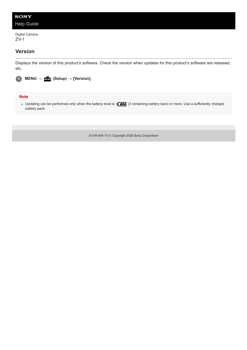 Version | Sony Airpeak S1 Professional Drone User Manual | Page 287 / 555