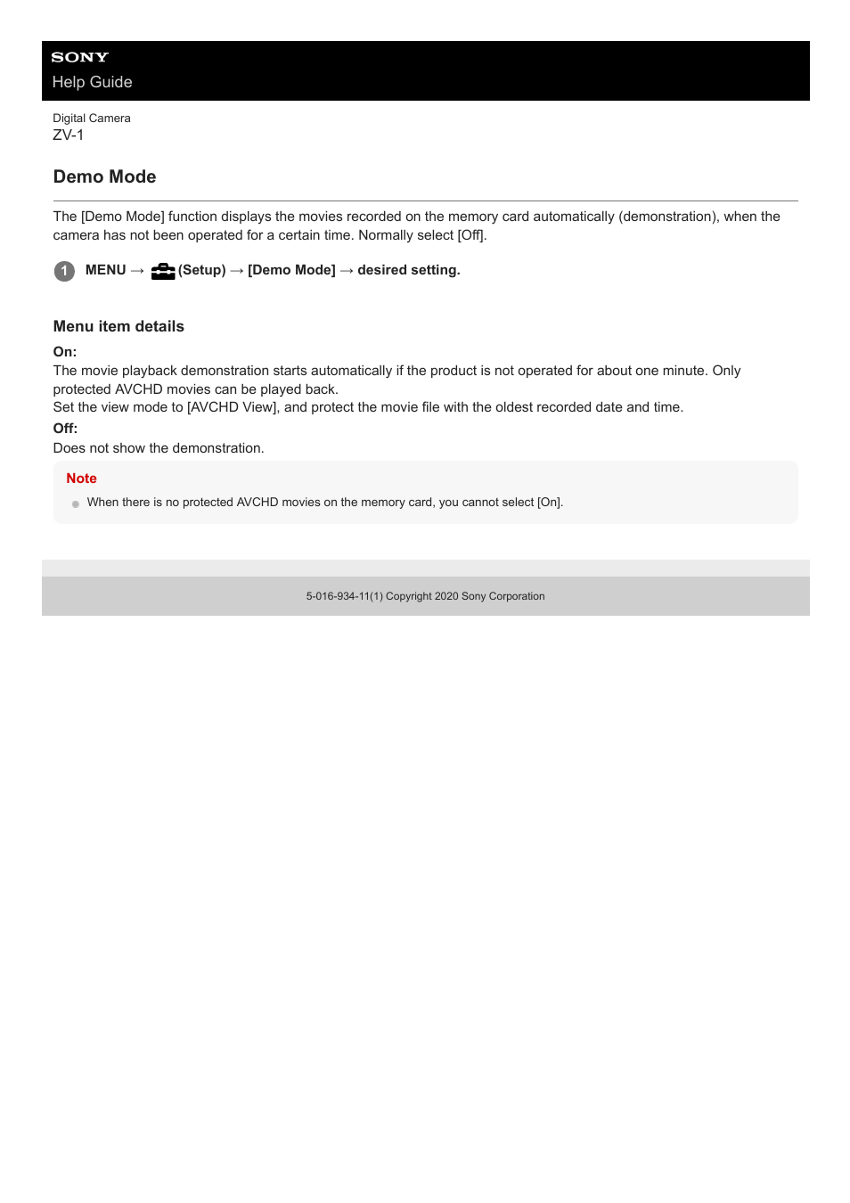 Demo mode | Sony Airpeak S1 Professional Drone User Manual | Page 288 / 555