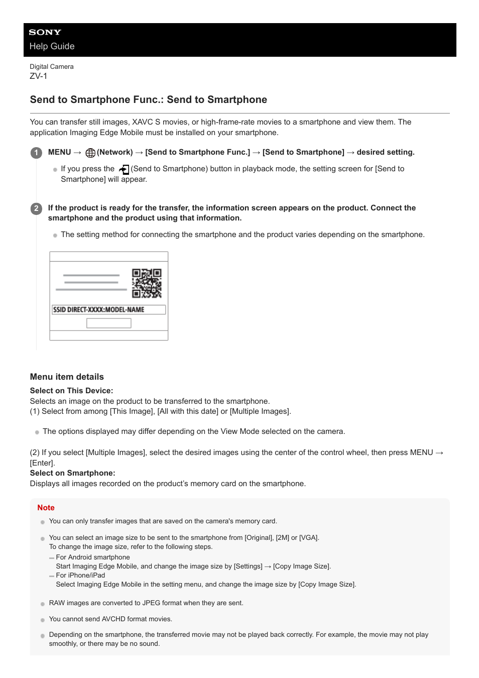 Send to smartphone func.: send to smartphone | Sony Airpeak S1 Professional Drone User Manual | Page 299 / 555