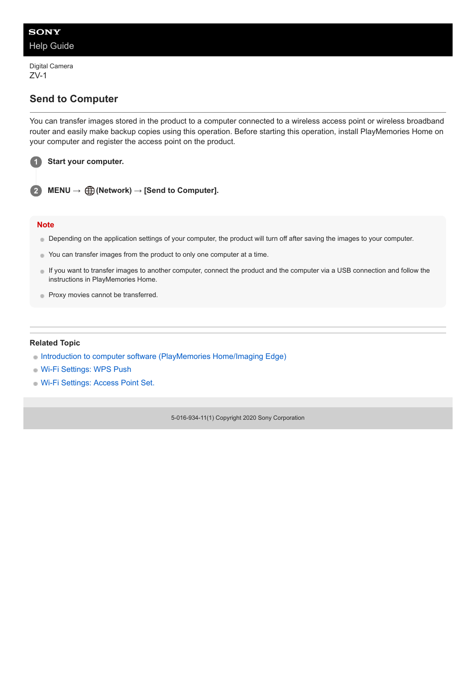 Send to computer | Sony Airpeak S1 Professional Drone User Manual | Page 324 / 555