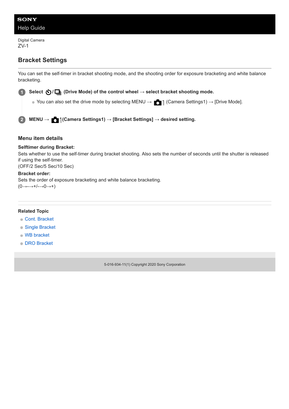 Bracket settings | Sony Airpeak S1 Professional Drone User Manual | Page 346 / 555