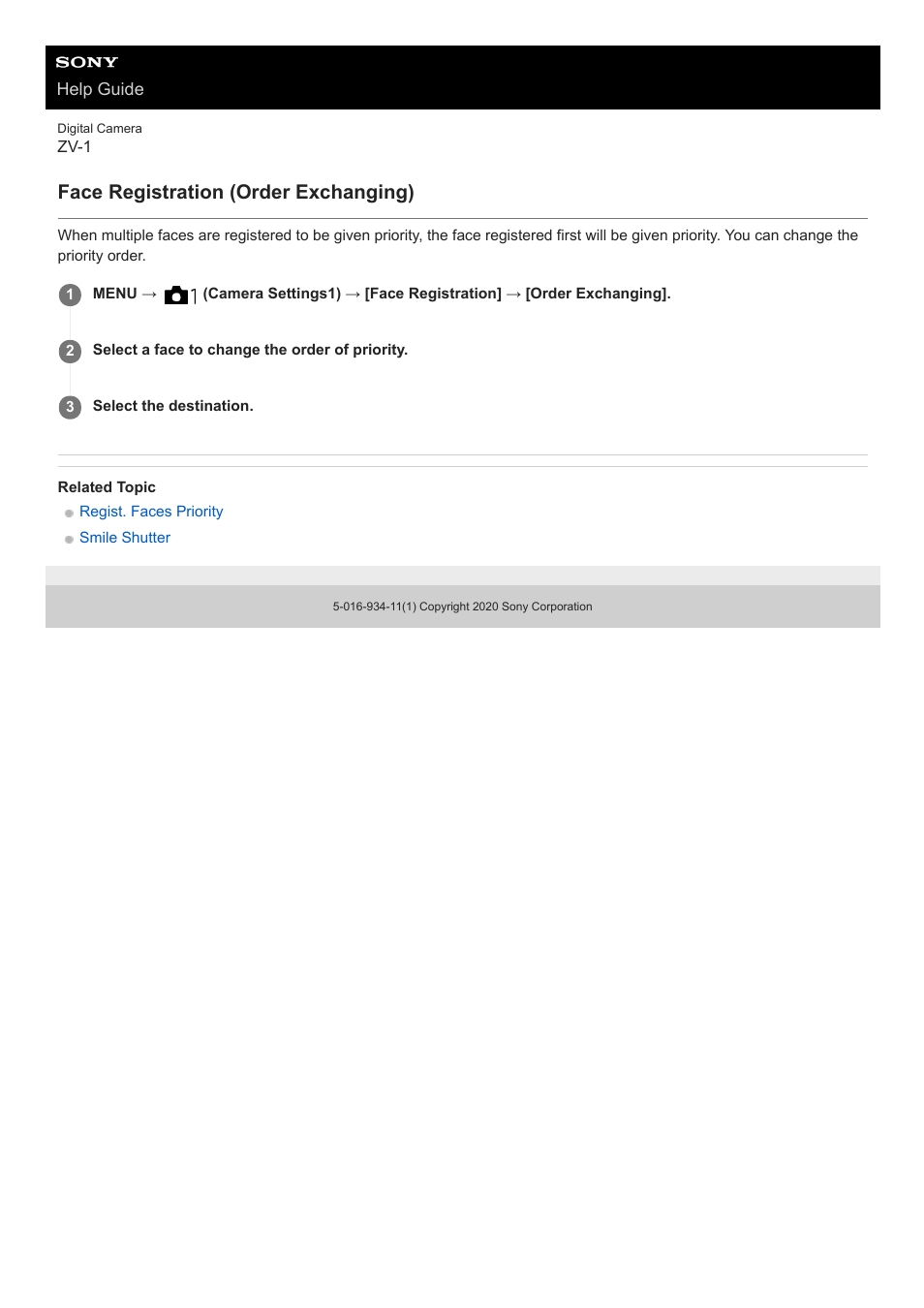 Face registration (order exchanging) | Sony Airpeak S1 Professional Drone User Manual | Page 397 / 555