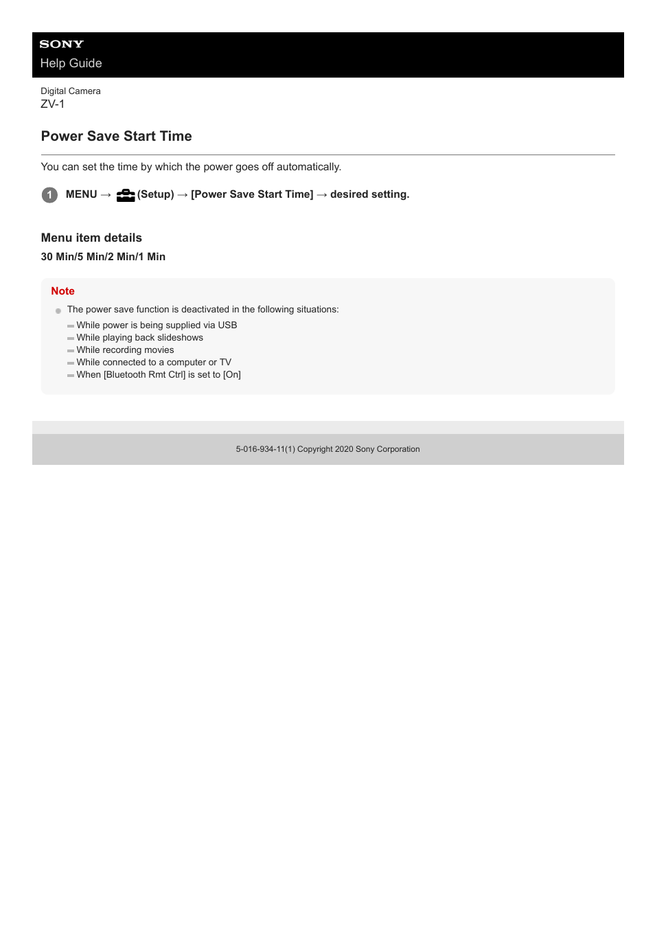 Power save start time | Sony Airpeak S1 Professional Drone User Manual | Page 499 / 555