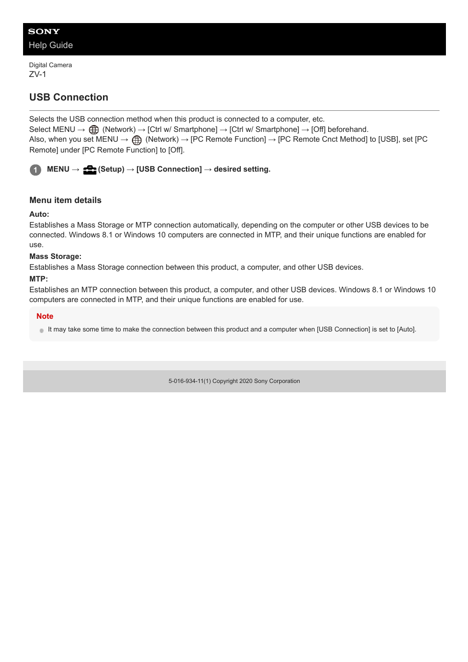 Usb connection | Sony Airpeak S1 Professional Drone User Manual | Page 515 / 555