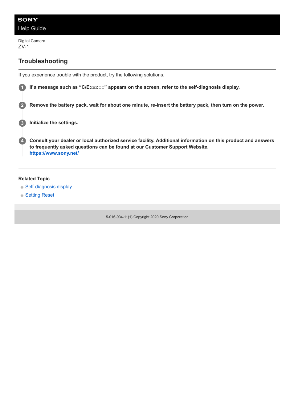 Troubleshooting | Sony Airpeak S1 Professional Drone User Manual | Page 551 / 555