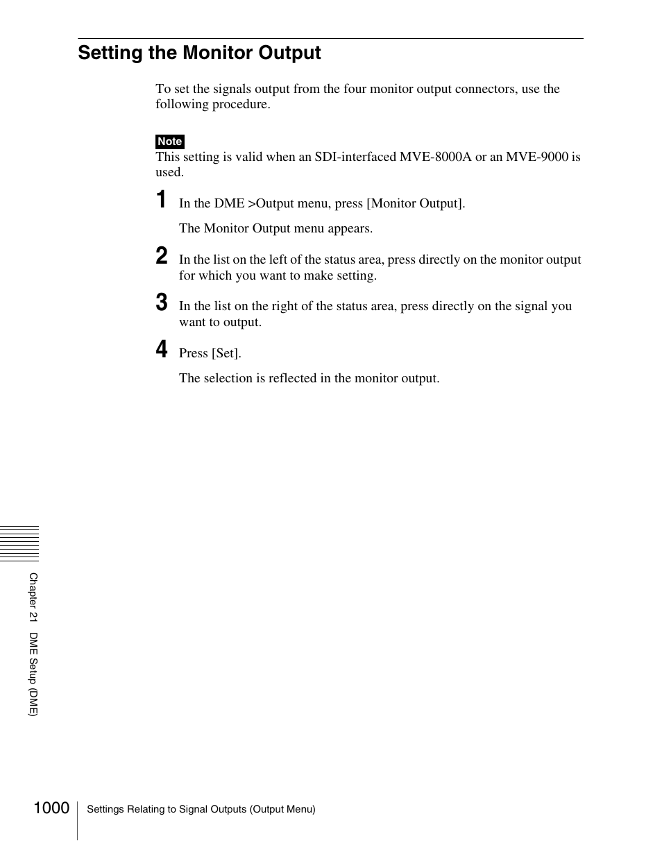 Setting the monitor output, Setting the monitor output 0 | Sony Multi Interface Shoe Adapter User Manual | Page 1000 / 1094