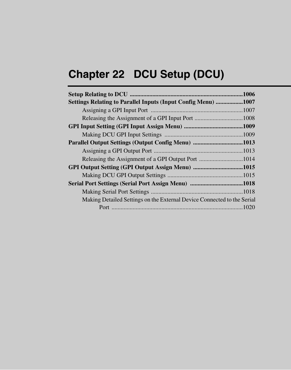 Chapter 22 dcu setup (dcu) | Sony Multi Interface Shoe Adapter User Manual | Page 1005 / 1094