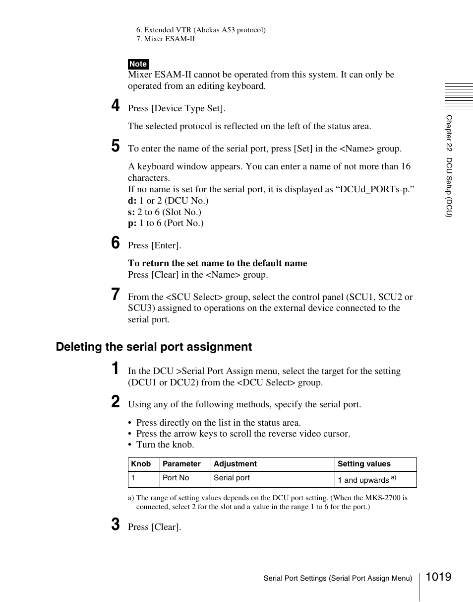 Deleting the serial port assignment | Sony Multi Interface Shoe Adapter User Manual | Page 1019 / 1094