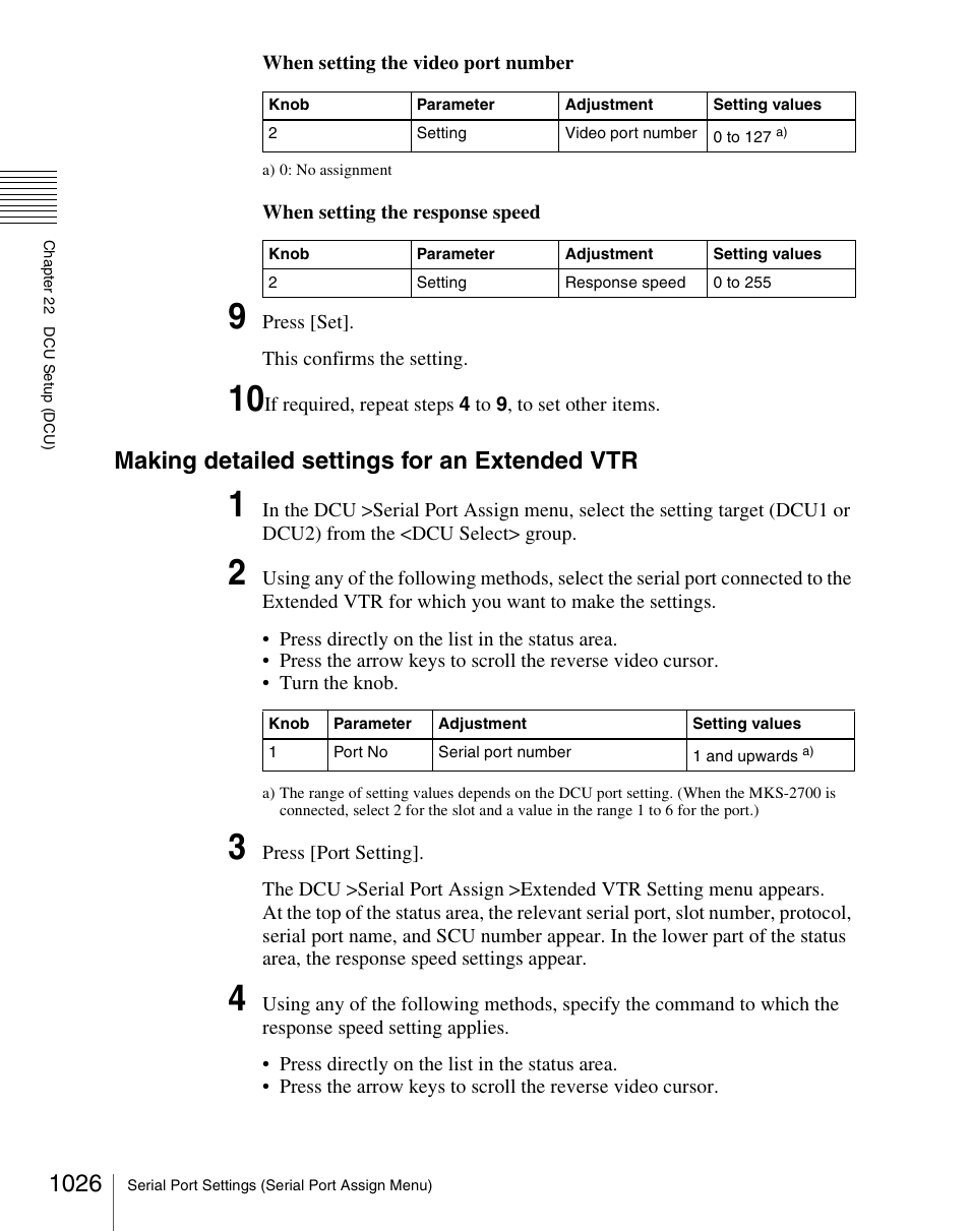 Making detailed settings for an extended vtr | Sony Multi Interface Shoe Adapter User Manual | Page 1026 / 1094