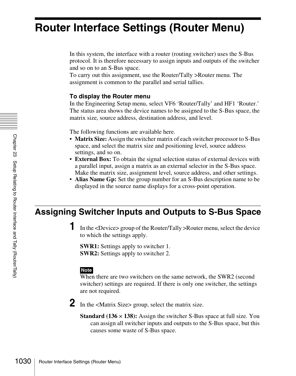 Router interface settings (router menu), Router interface settings (router menu) 0 | Sony Multi Interface Shoe Adapter User Manual | Page 1030 / 1094