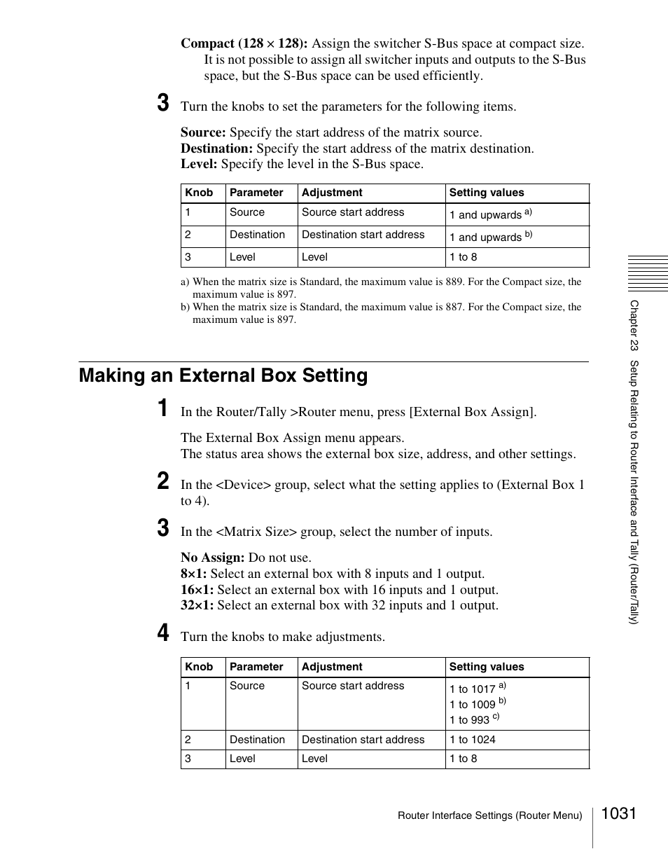 Making an external box setting, Making an external box setting 1 | Sony Multi Interface Shoe Adapter User Manual | Page 1031 / 1094