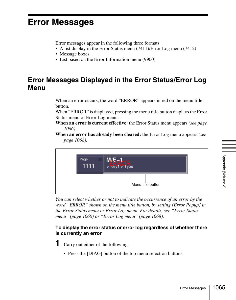 Error messages, Error messages 5 | Sony Multi Interface Shoe Adapter User Manual | Page 1065 / 1094