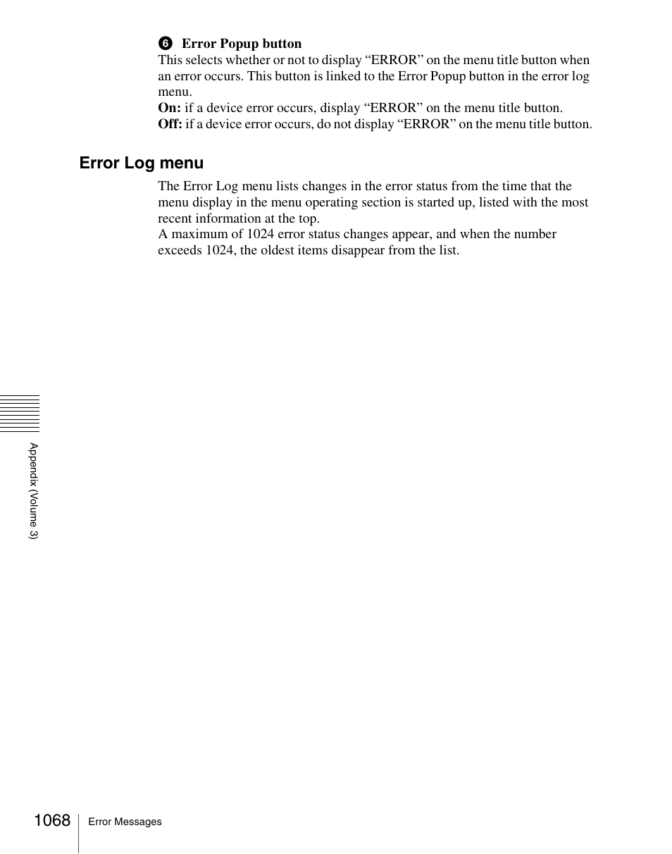 Error log menu | Sony Multi Interface Shoe Adapter User Manual | Page 1068 / 1094