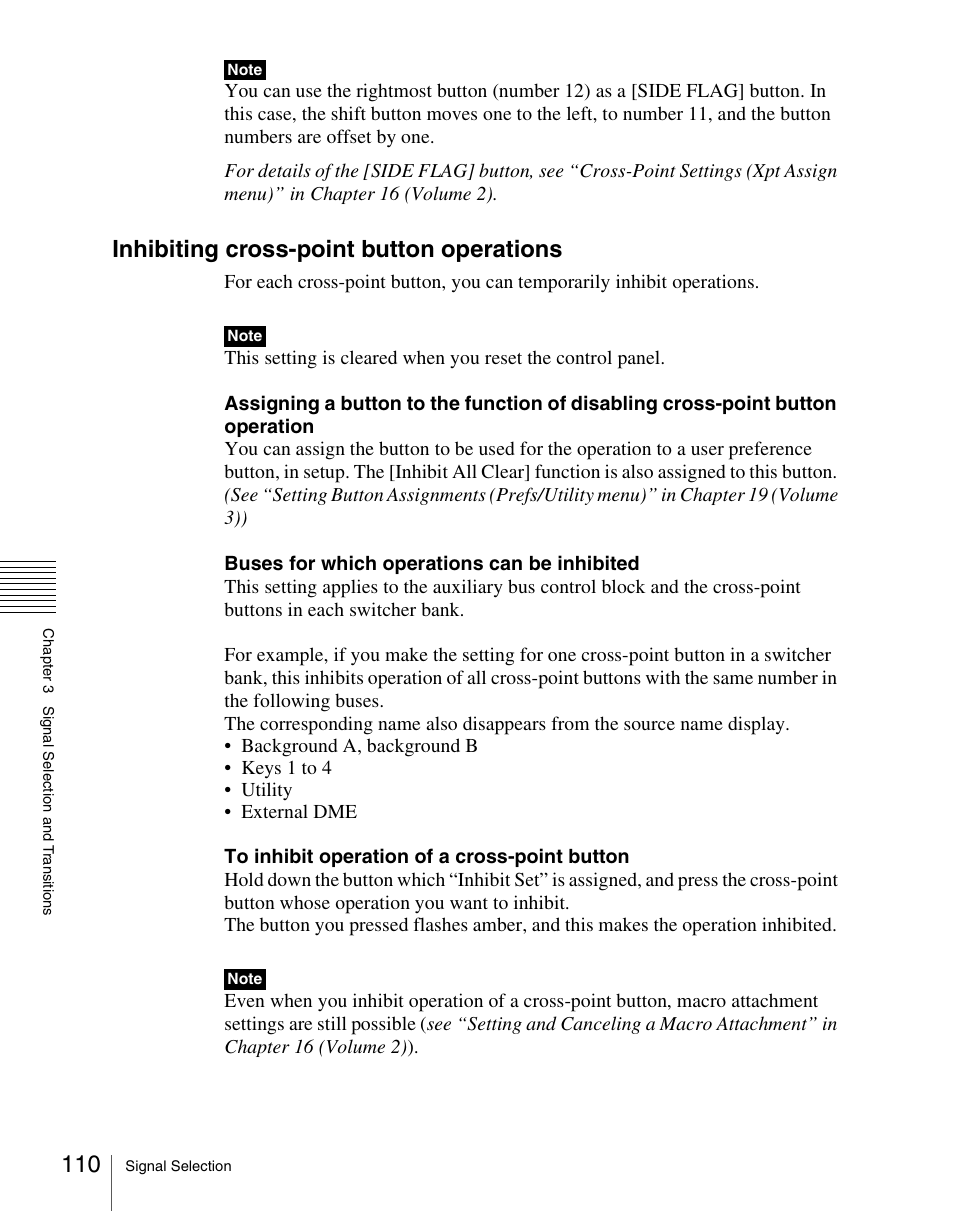 Inhibiting cross-point button operations | Sony Multi Interface Shoe Adapter User Manual | Page 110 / 1094