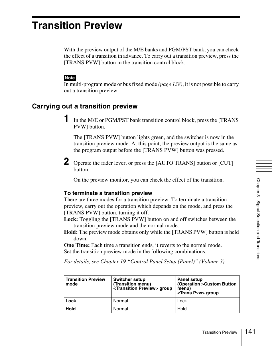 Transition preview, Carrying out a transition preview | Sony Multi Interface Shoe Adapter User Manual | Page 141 / 1094