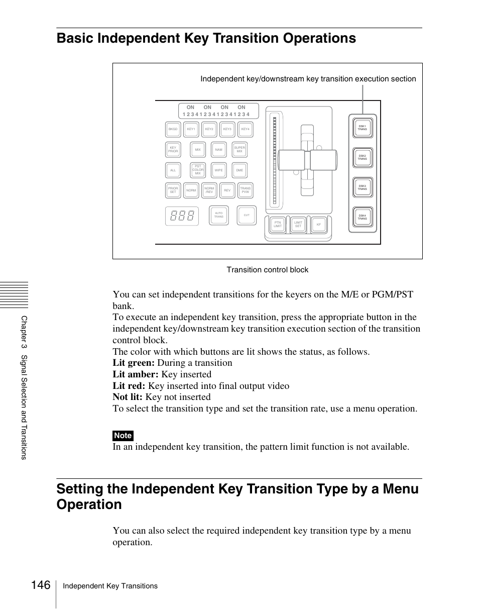 Basic independent key transition operations, Transition control block | Sony Multi Interface Shoe Adapter User Manual | Page 146 / 1094