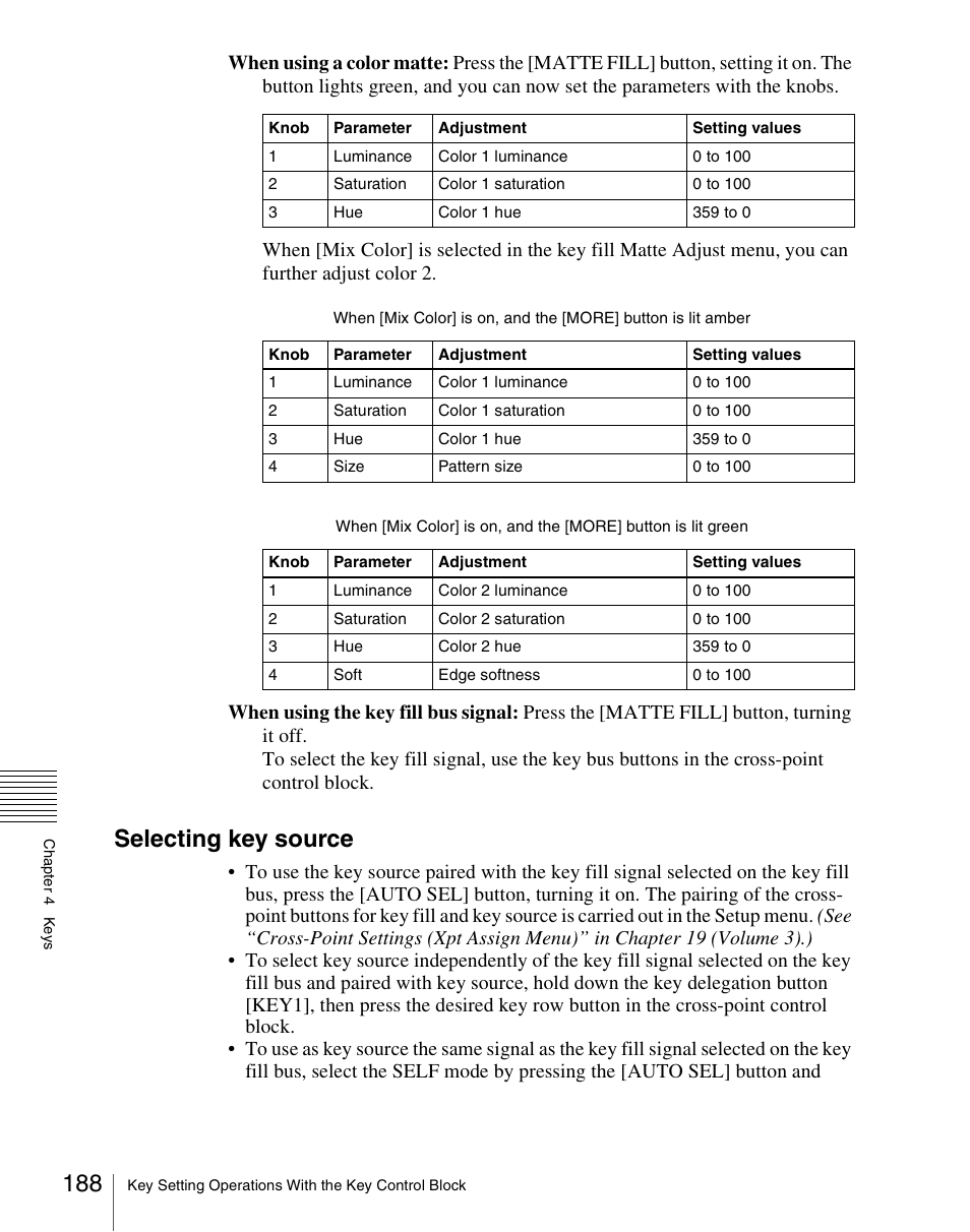 Selecting key source | Sony Multi Interface Shoe Adapter User Manual | Page 188 / 1094