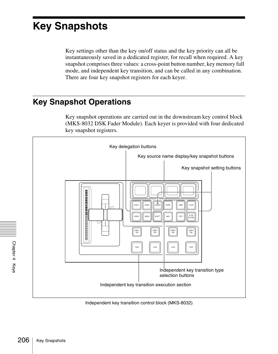 Key snapshots, Key snapshot operations | Sony Multi Interface Shoe Adapter User Manual | Page 206 / 1094