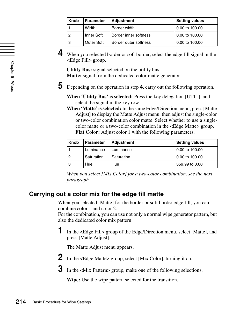 Carrying out a color mix for the edge fill matte | Sony Multi Interface Shoe Adapter User Manual | Page 214 / 1094