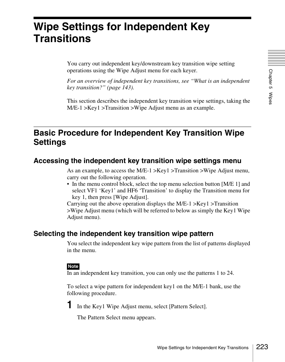 Wipe settings for independent key transitions | Sony Multi Interface Shoe Adapter User Manual | Page 223 / 1094