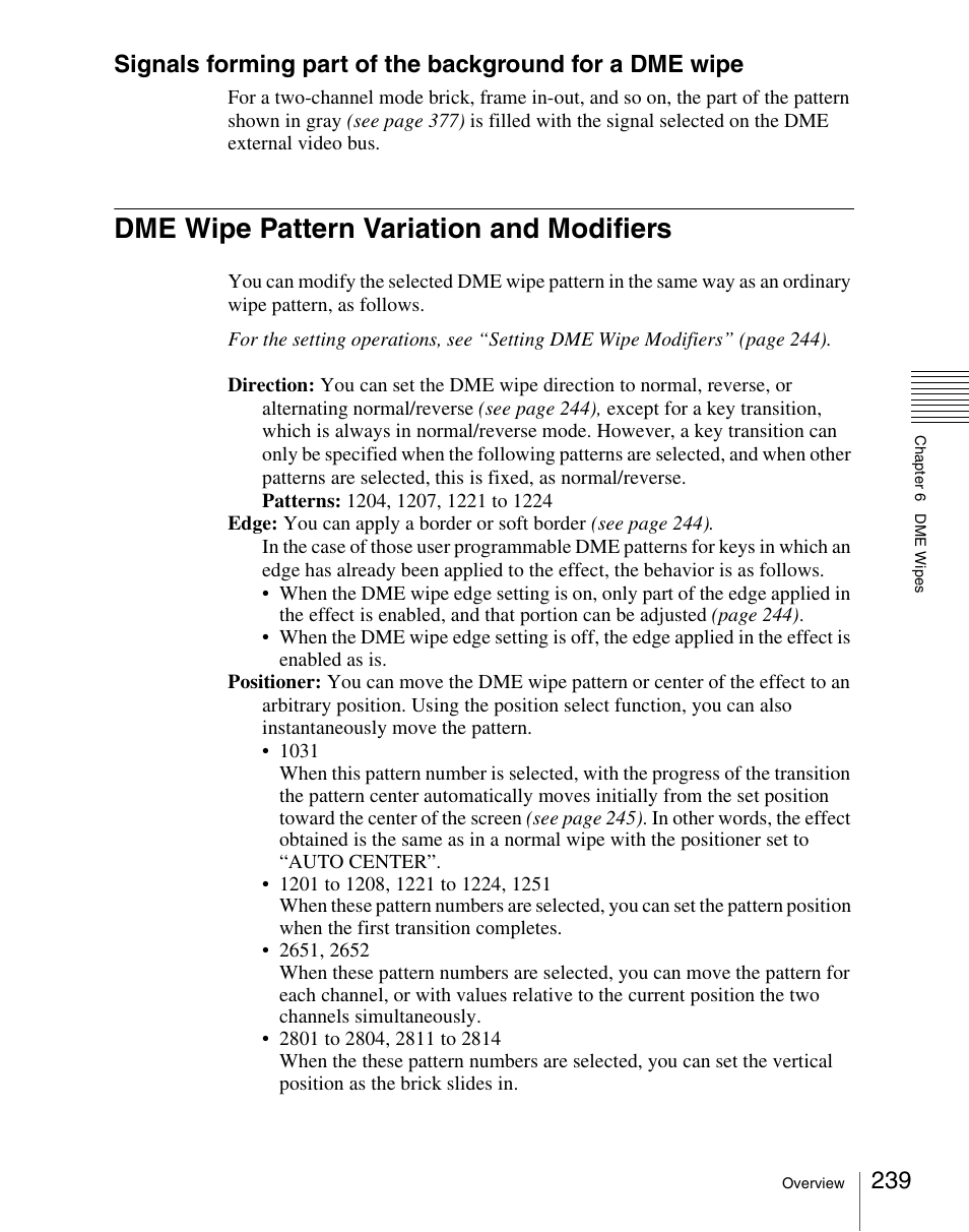 Dme wipe pattern variation and modifiers | Sony Multi Interface Shoe Adapter User Manual | Page 239 / 1094