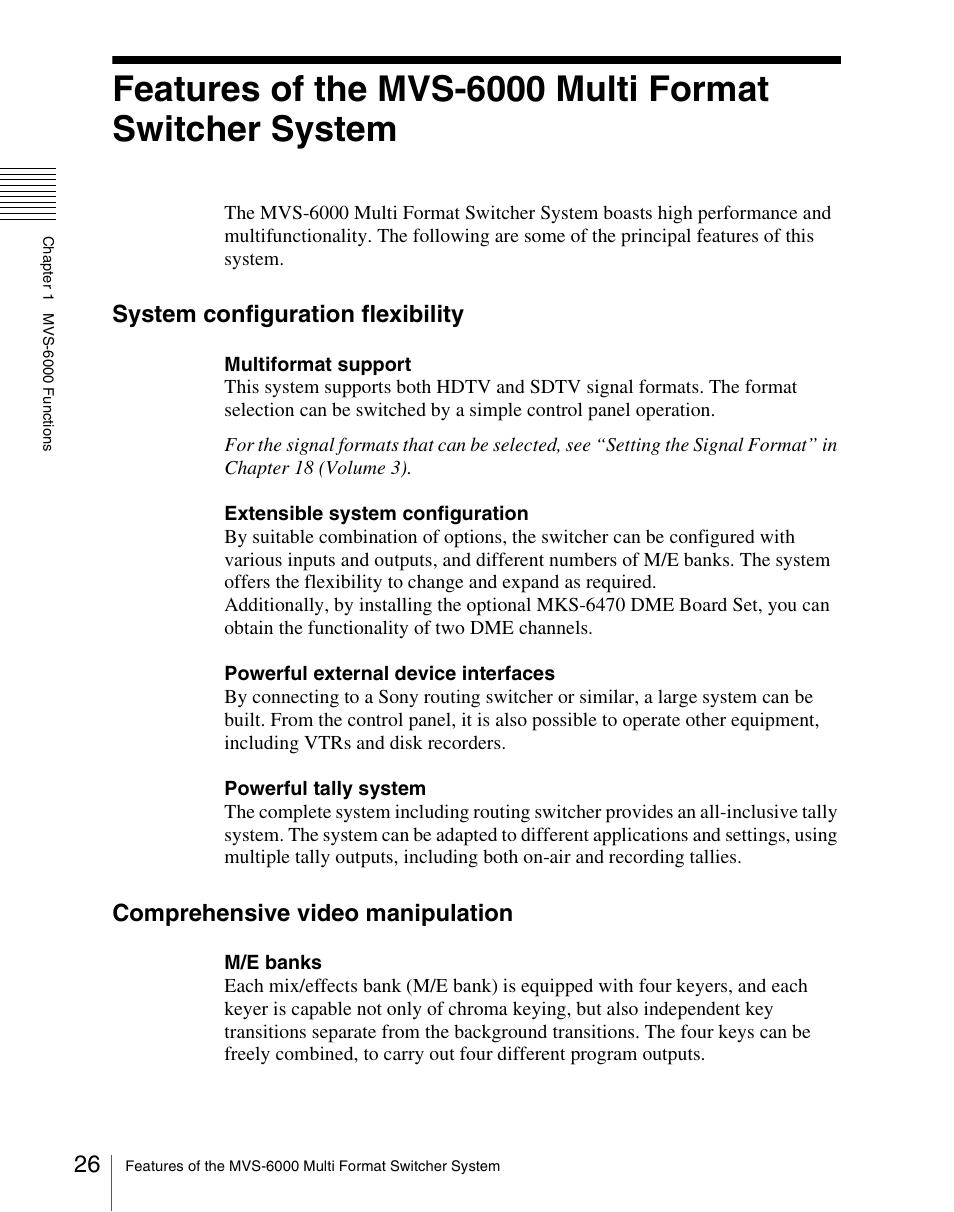 System configuration flexibility, Comprehensive video manipulation | Sony Multi Interface Shoe Adapter User Manual | Page 26 / 1094