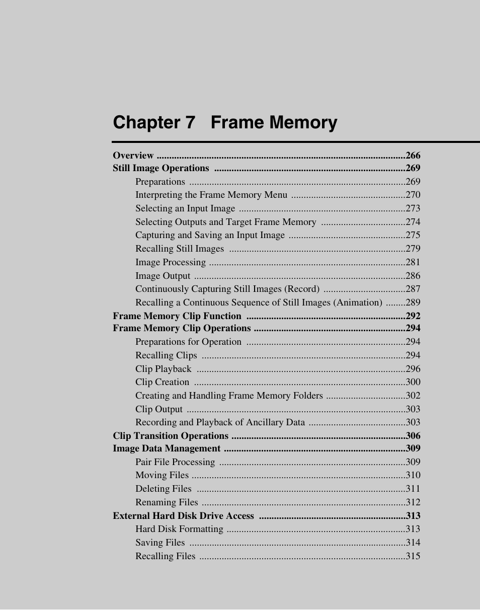 Chapter 7 frame memory | Sony Multi Interface Shoe Adapter User Manual | Page 265 / 1094