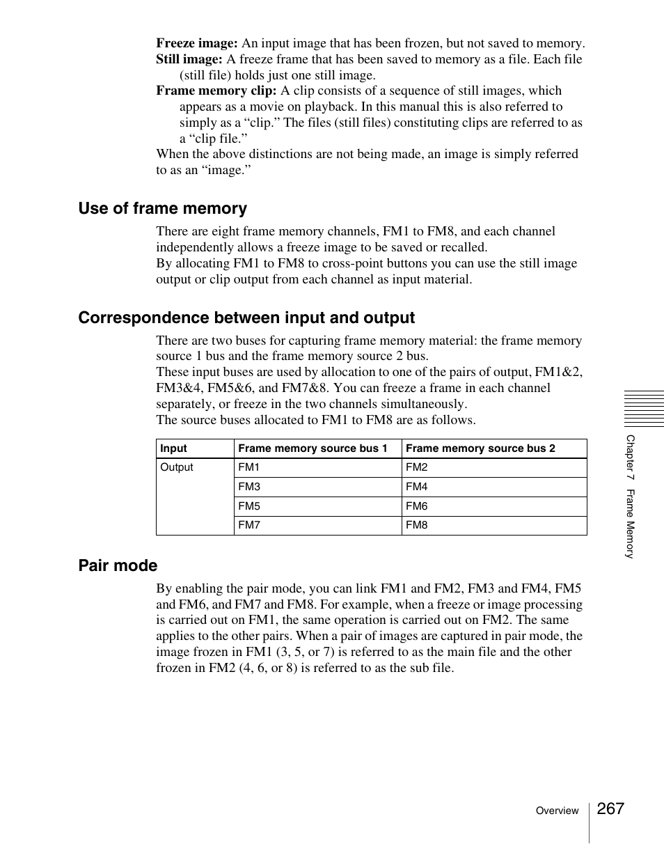 Correspondence between input and output, Pair mode | Sony Multi Interface Shoe Adapter User Manual | Page 267 / 1094