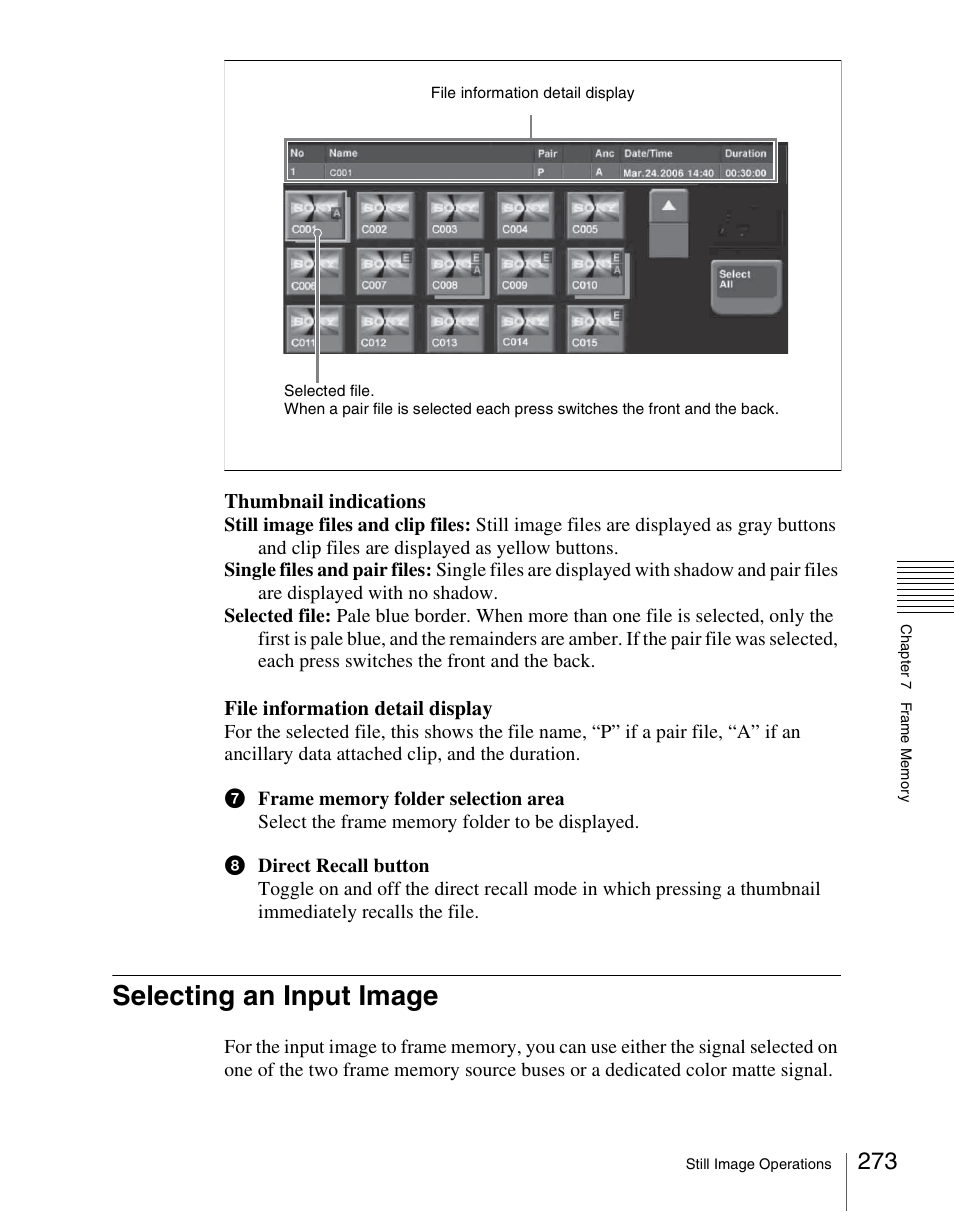 Selecting an input image | Sony Multi Interface Shoe Adapter User Manual | Page 273 / 1094