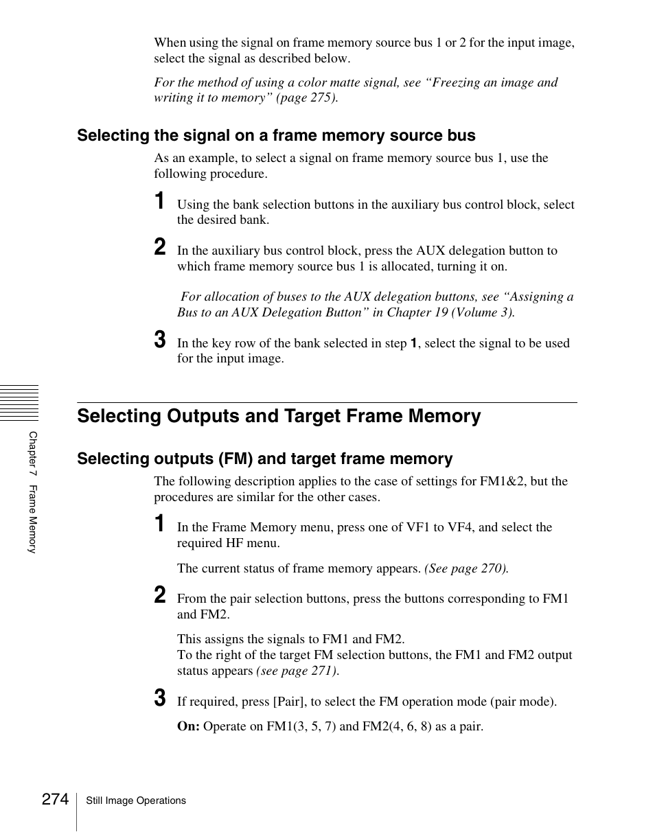 Selecting outputs and target frame memory | Sony Multi Interface Shoe Adapter User Manual | Page 274 / 1094