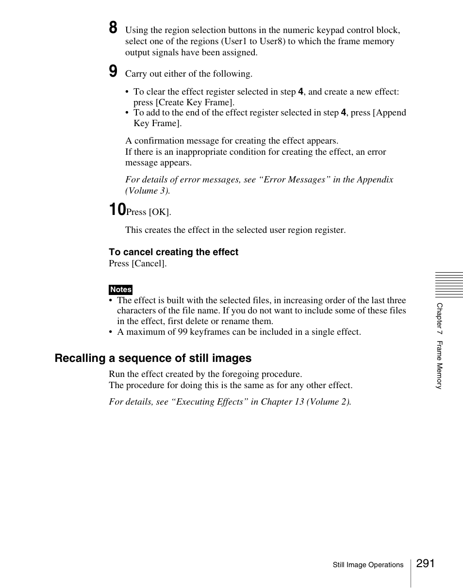 Recalling a sequence of still images | Sony Multi Interface Shoe Adapter User Manual | Page 291 / 1094