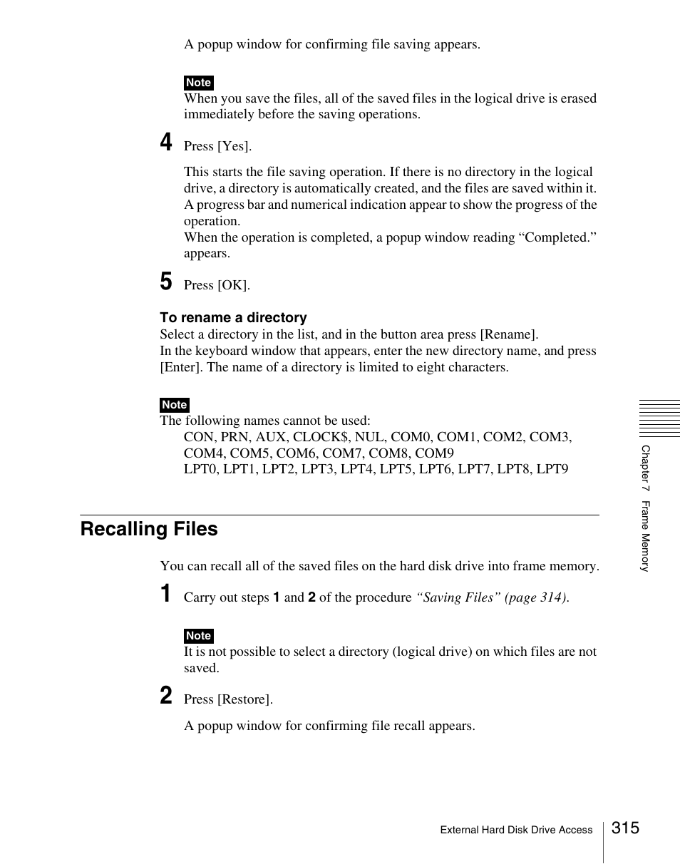 Recalling files | Sony Multi Interface Shoe Adapter User Manual | Page 315 / 1094