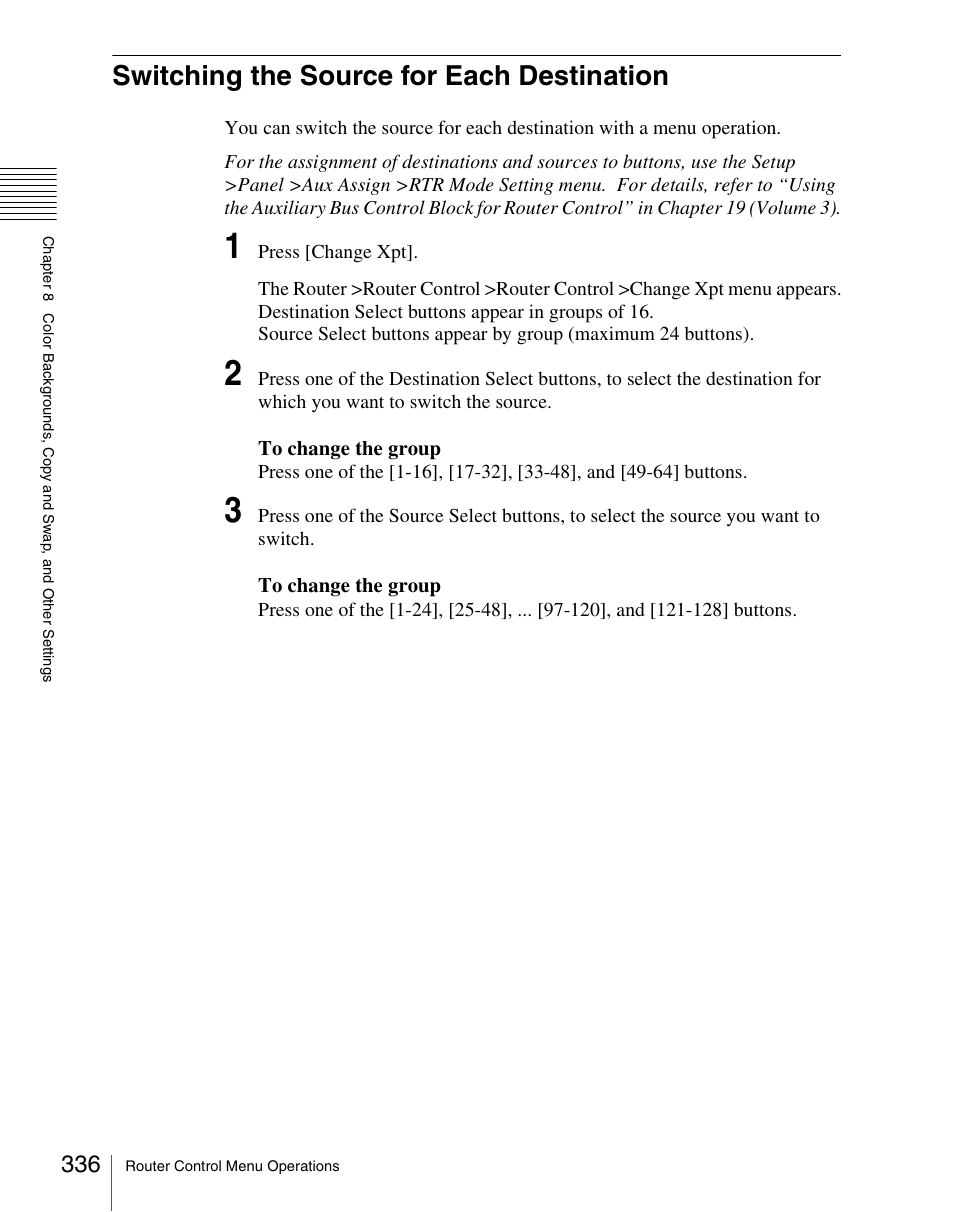 Switching the source for each destination | Sony Multi Interface Shoe Adapter User Manual | Page 336 / 1094