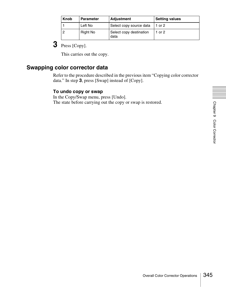 Swapping color corrector data | Sony Multi Interface Shoe Adapter User Manual | Page 345 / 1094