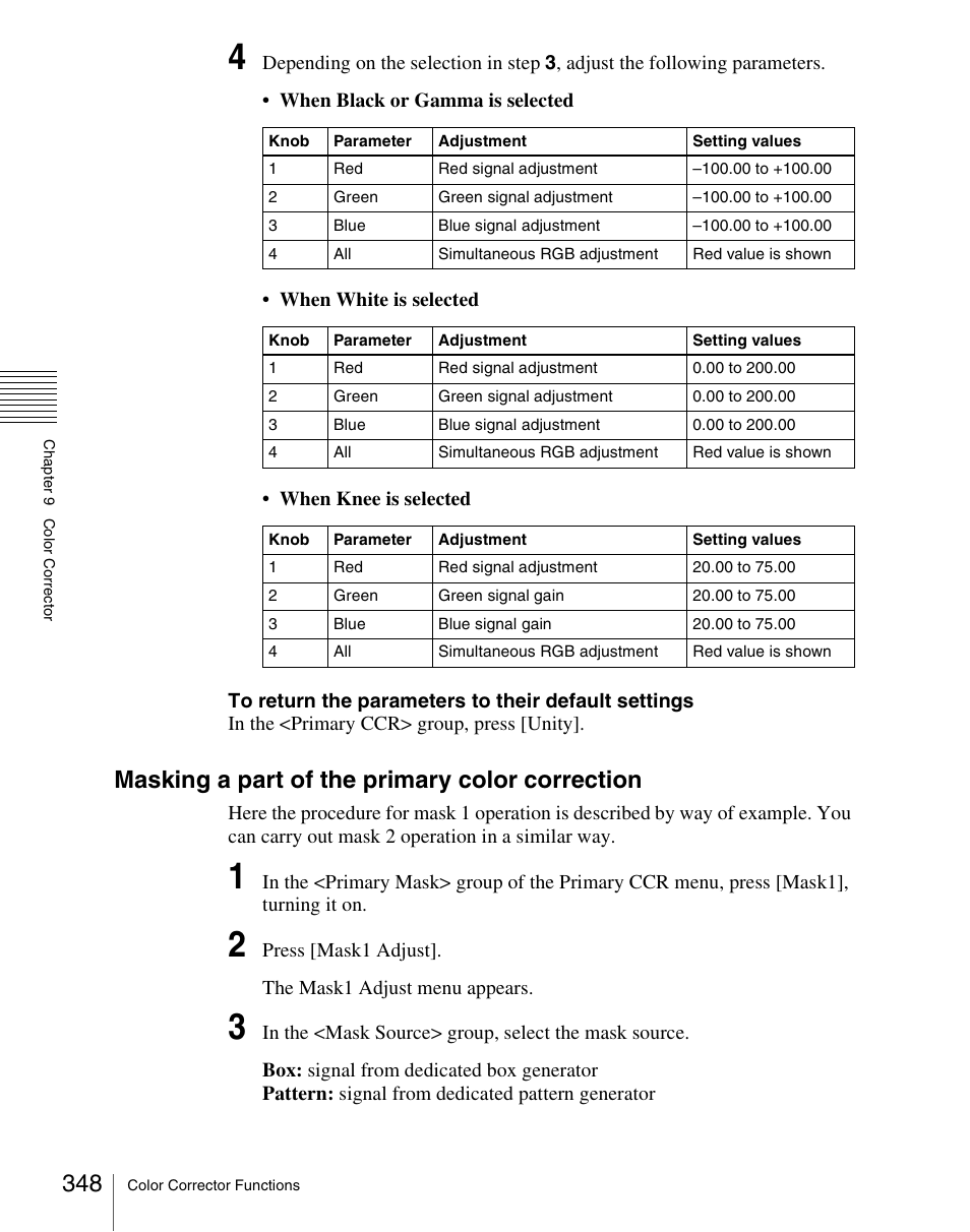 Masking a part of the primary color correction | Sony Multi Interface Shoe Adapter User Manual | Page 348 / 1094