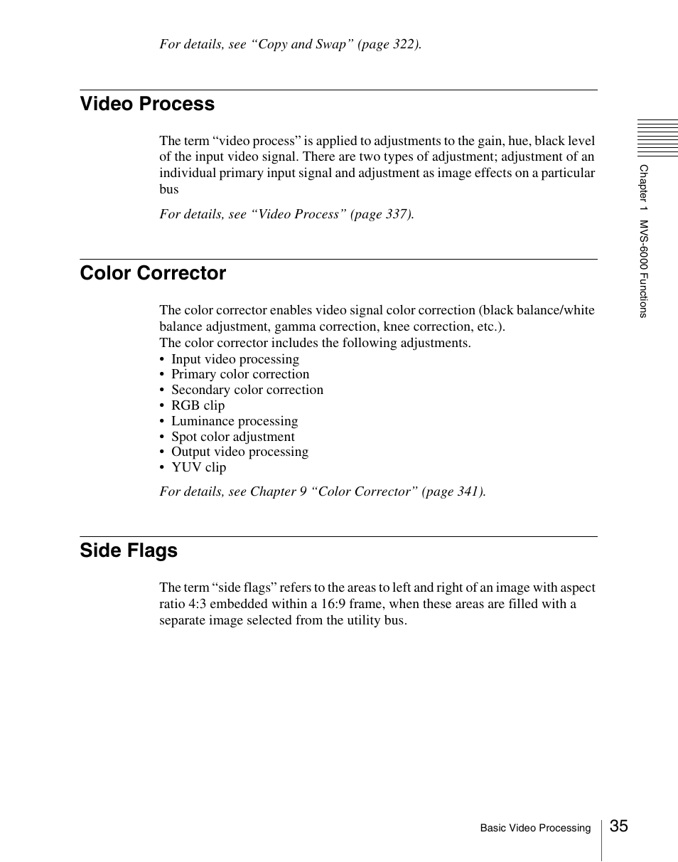 Video process, Color corrector, Side flags | Video process color corrector side flags | Sony Multi Interface Shoe Adapter User Manual | Page 35 / 1094