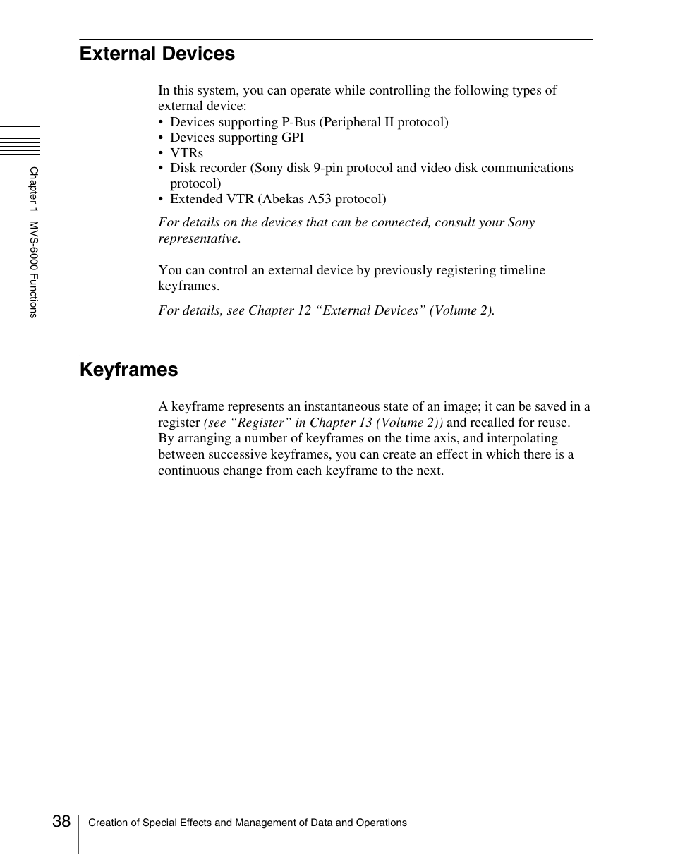 External devices, Keyframes, External devices keyframes | Sony Multi Interface Shoe Adapter User Manual | Page 38 / 1094