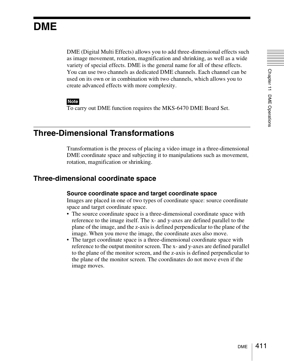 Three-dimensional transformations, Three-dimensional coordinate space | Sony Multi Interface Shoe Adapter User Manual | Page 411 / 1094