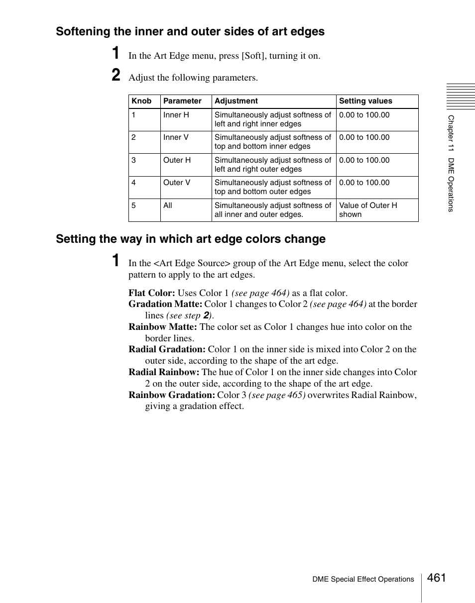 Softening the inner and outer sides of art edges, Setting the way in which art edge colors change | Sony Multi Interface Shoe Adapter User Manual | Page 461 / 1094