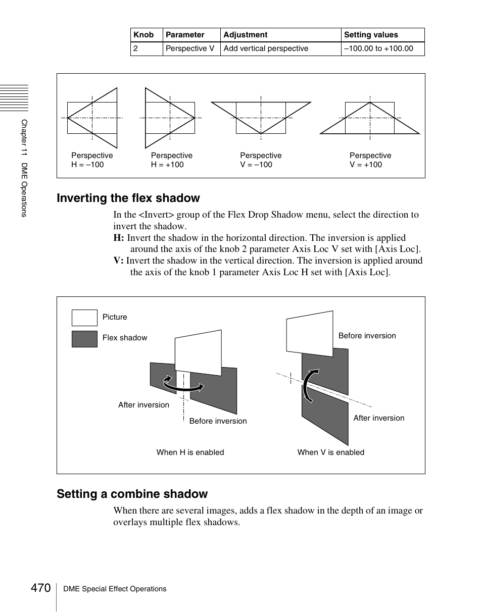 Inverting the flex shadow, Setting a combine shadow | Sony Multi Interface Shoe Adapter User Manual | Page 470 / 1094