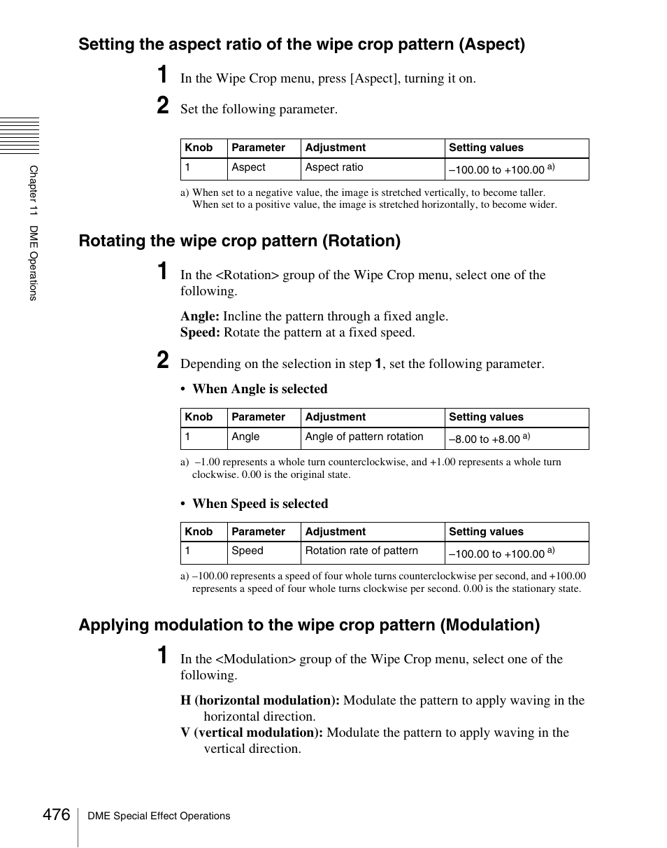 Rotating the wipe crop pattern (rotation) | Sony Multi Interface Shoe Adapter User Manual | Page 476 / 1094