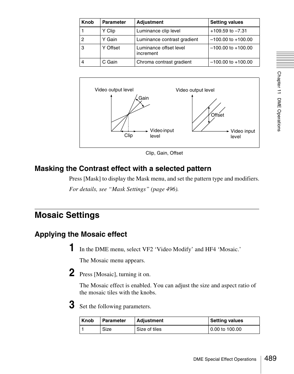 Mosaic settings, Applying the mosaic effect | Sony Multi Interface Shoe Adapter User Manual | Page 489 / 1094