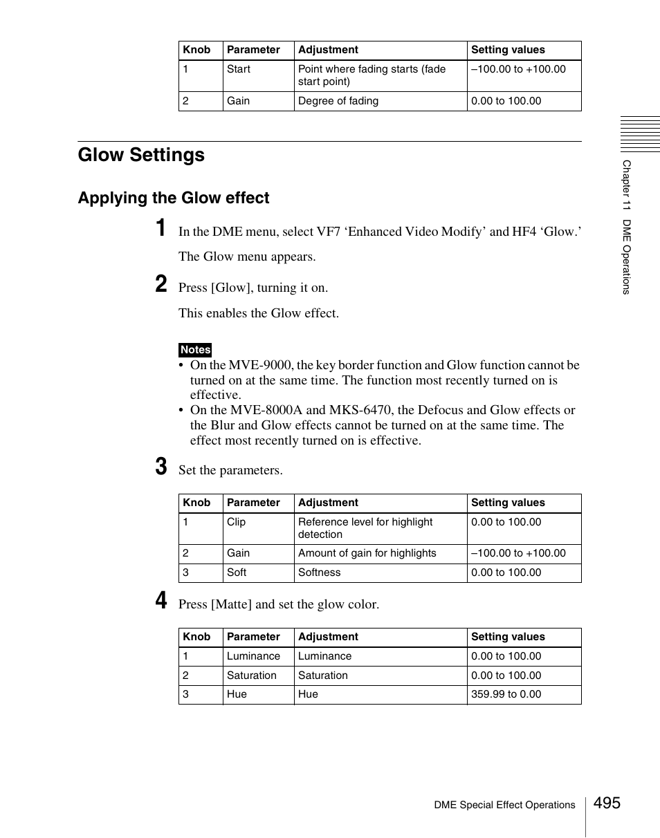 Glow settings, Cann, Applying the glow effect | Sony Multi Interface Shoe Adapter User Manual | Page 495 / 1094