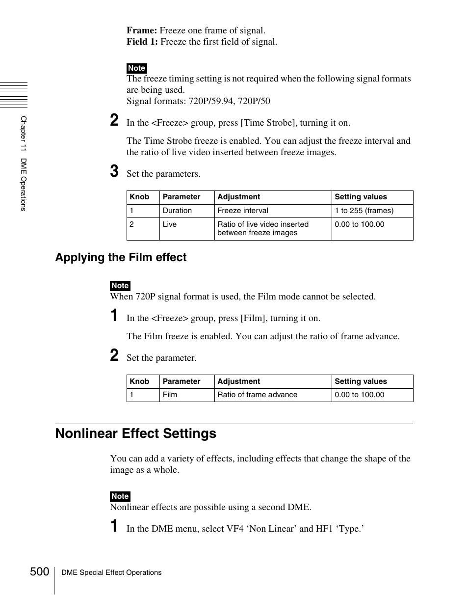 Nonlinear effect settings, Applying the film effect | Sony Multi Interface Shoe Adapter User Manual | Page 500 / 1094