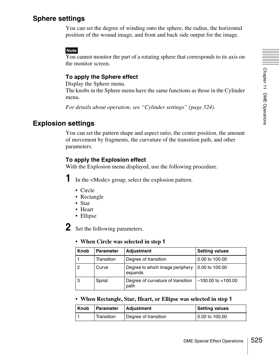 Sphere settings, Explosion settings | Sony Multi Interface Shoe Adapter User Manual | Page 525 / 1094