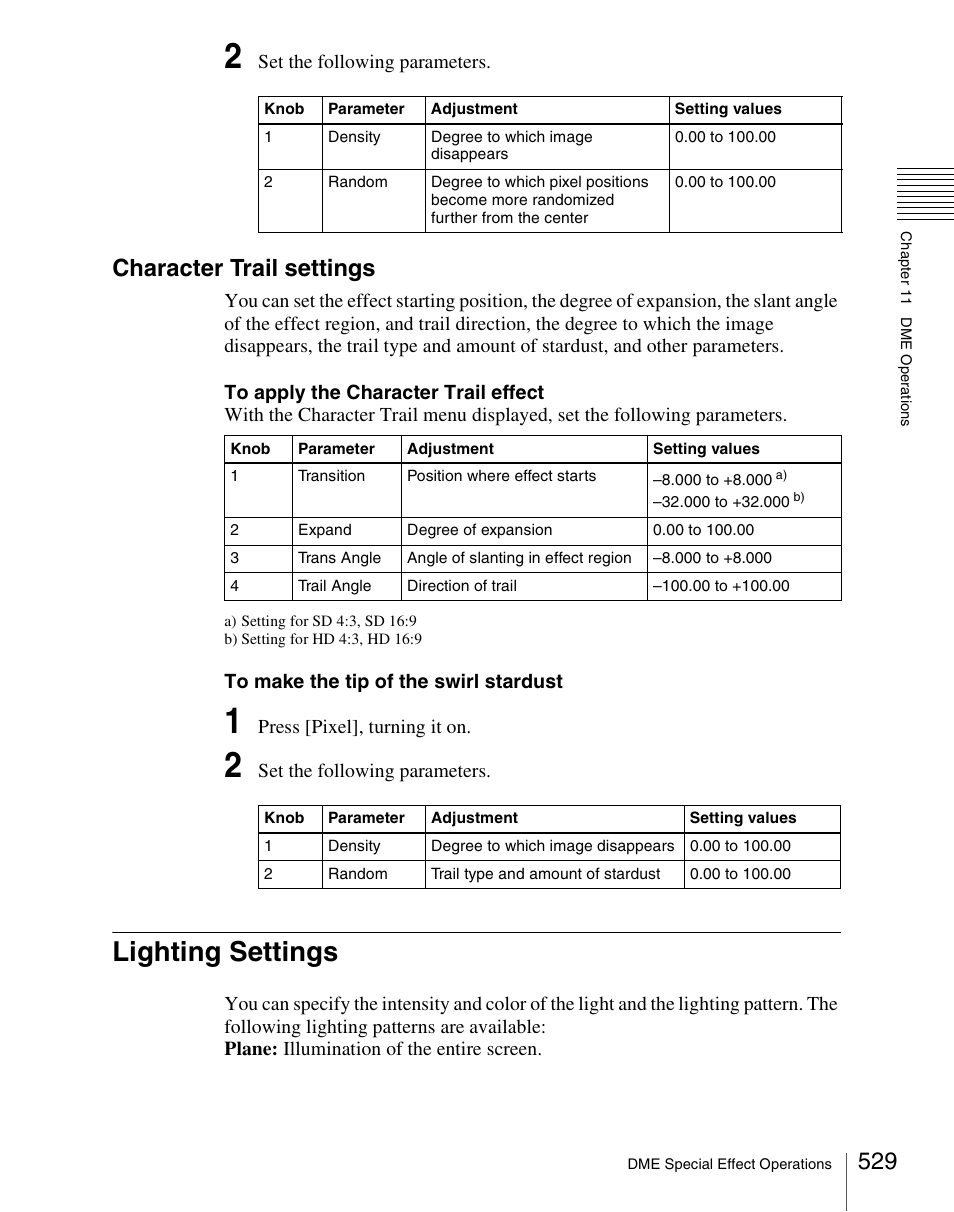 Lighting settings, Character trail settings | Sony Multi Interface Shoe Adapter User Manual | Page 529 / 1094