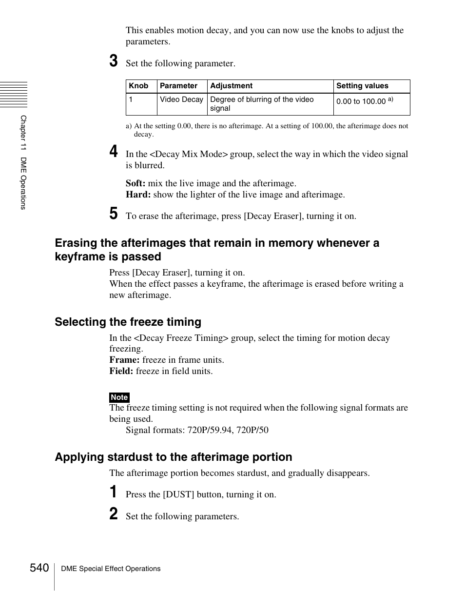 Selecting the freeze timing, Applying stardust to the afterimage portion | Sony Multi Interface Shoe Adapter User Manual | Page 540 / 1094