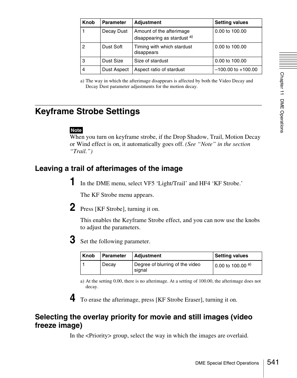 Keyframe strobe settings, Leaving a trail of afterimages of the image | Sony Multi Interface Shoe Adapter User Manual | Page 541 / 1094