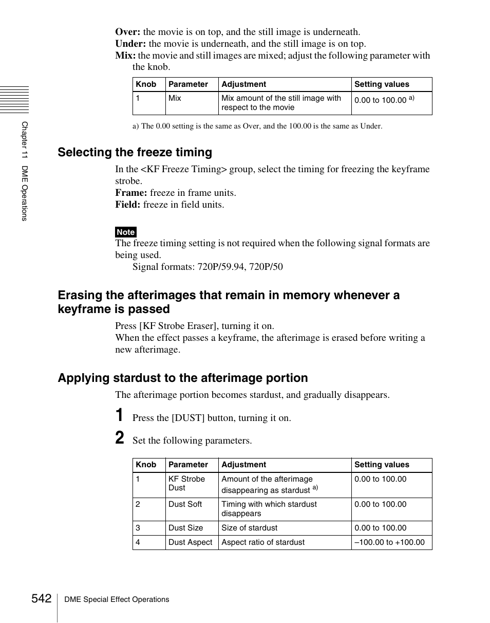 Selecting the freeze timing, Applying stardust to the afterimage portion | Sony Multi Interface Shoe Adapter User Manual | Page 542 / 1094