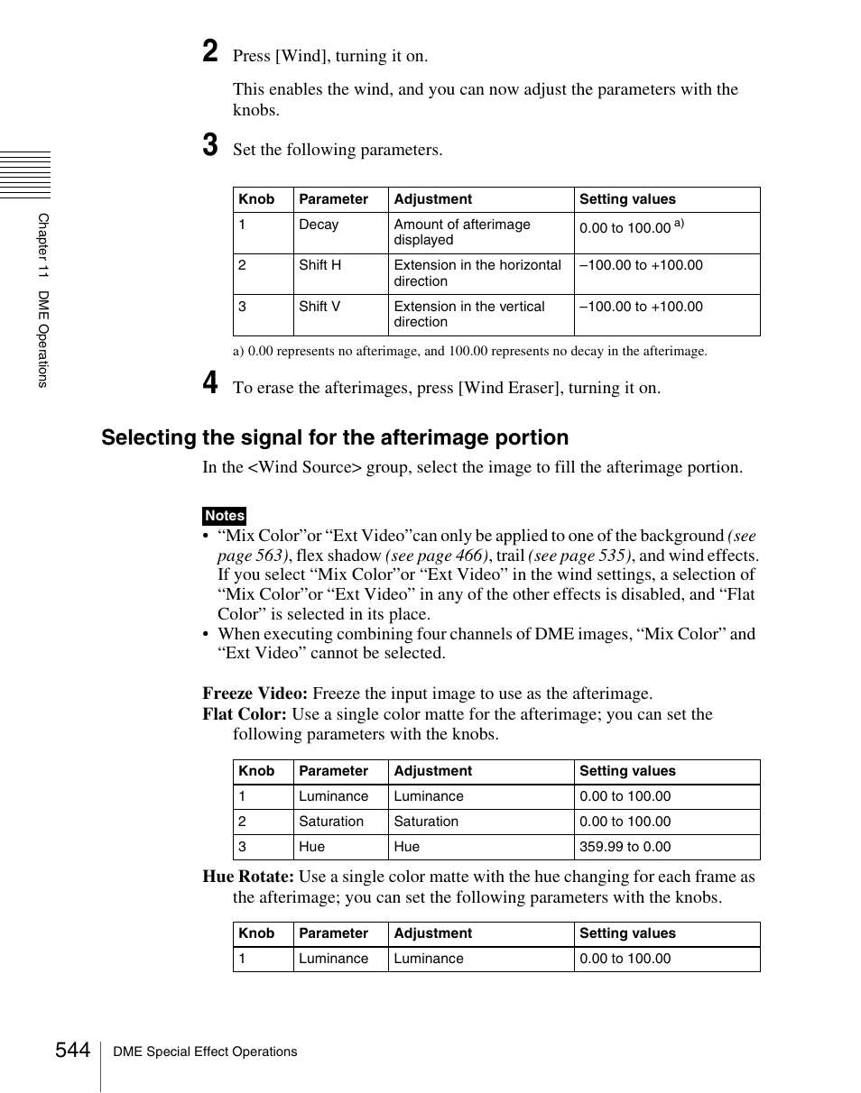 Selecting the signal for the afterimage portion | Sony Multi Interface Shoe Adapter User Manual | Page 544 / 1094